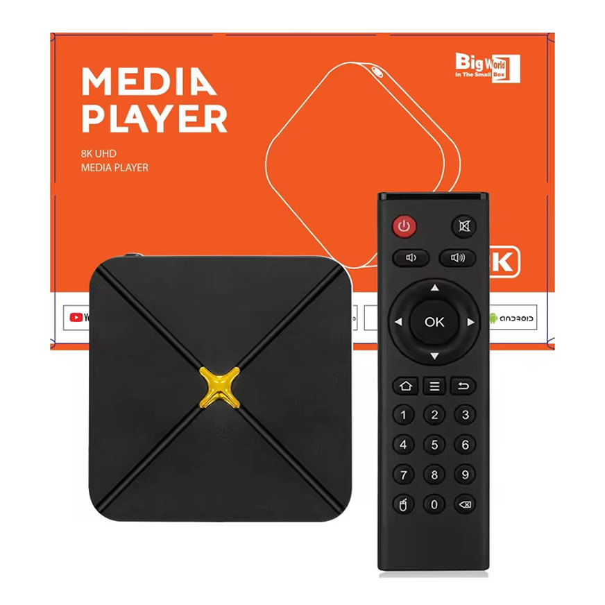 HLQ-PLUS ネットワークTVボックス Amlogic S905X3四核1.8GHz 2GB DDR4+8GB/32GB/64GB eMMC デュアルバンドWiFi+Bluetooth 4K@60fps HDR10  Android9.0-14 スマートメディアプレーヤー